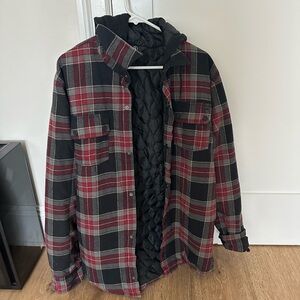 Plaid Black and Red Men's Jacket